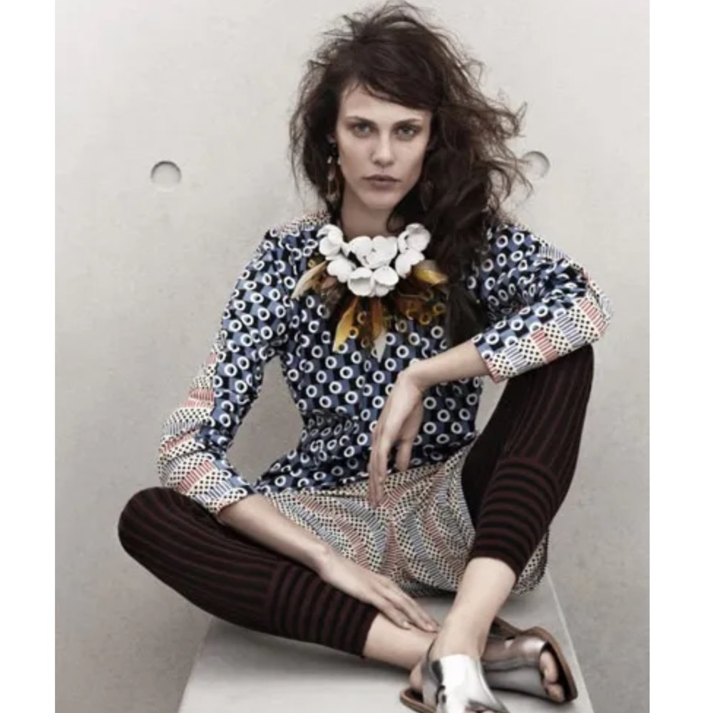 Stylish Blue and White Women's Blouse